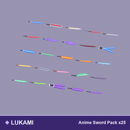Anime Sword Pack x25 Katana Glow Blades