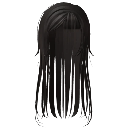 cute kawaii emo wispy dark brown hair w bangs Roblox item thumbnail