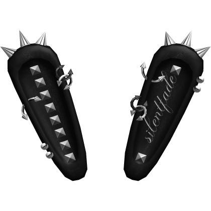 black spiky studded emo bunny ears w/ piercings