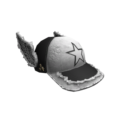 Grunge Distressed Black and White Winged Cap Roblox item