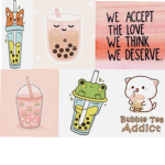 Preppy peach boba SQAUD!