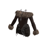 Y2K Fur Trimmed Set (Brown)