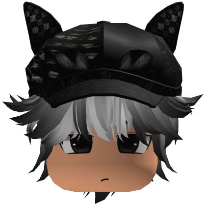 Messy Fluffy Emo Y2K Boy Hair VKAI white gray CAT Roblox item