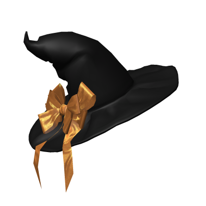 emo gothic halloween witch hat in black/orange Roblox item