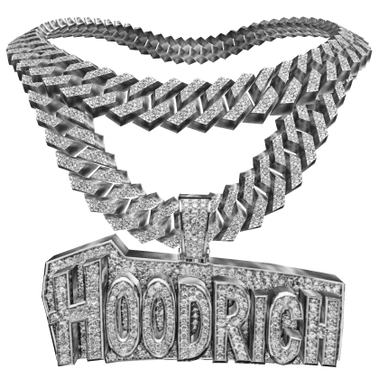 4.0 Hood Rich chain Silver w stacked cubans