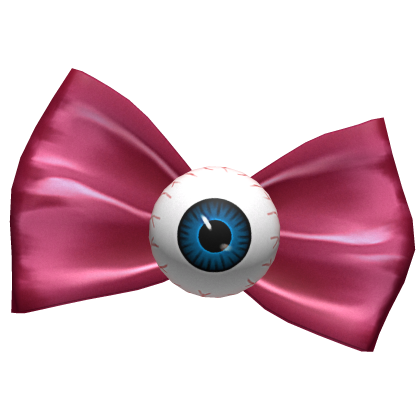 creepy eyeball pink bow hairclip