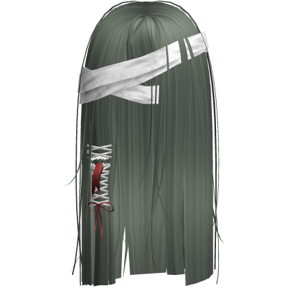 Creepy Zombie Green Monster Hair w White Bandages Roblox item