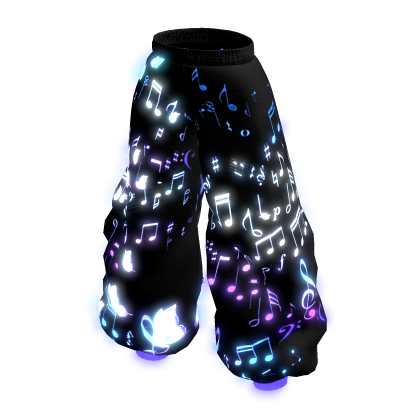 GLOWING purple blue Butterfly Music Note EMISSIVE