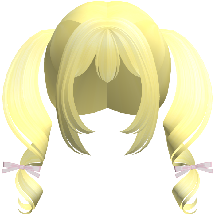 yellow kawaii playful swirly pigtails w bows