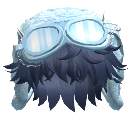 Blue Cool Messy Boy Hair w/ Y2K Goggles Ushanka thumbnail