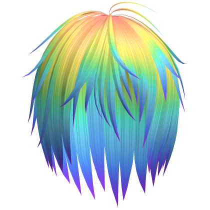 Emo Messy Razor Cut Layered Hair (Rainbow)