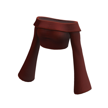 Sweater Dark Red Crop Off Shoulder Knitted Y2K thumbnail