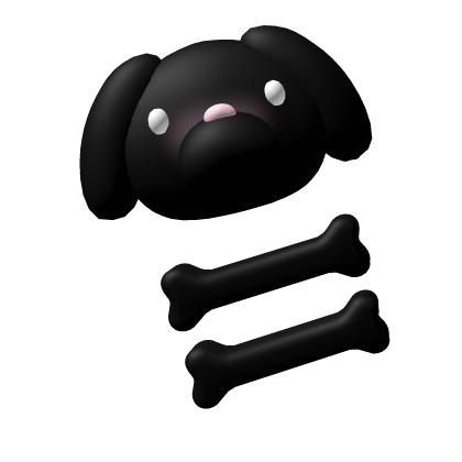 Cute black kawaii puppy hair clip Roblox item