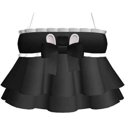 ♡ : cute black heart cutout bunny dress Roblox item