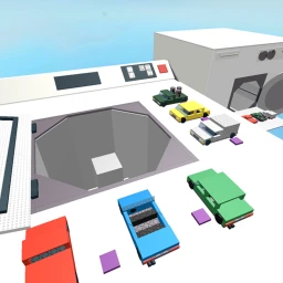 Drive into a giant washing machine icon