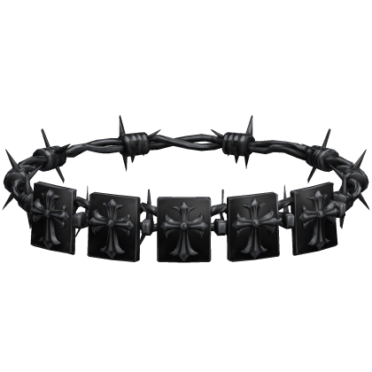 Black Chrome Gothic Barbed Cross Crown Roblox item