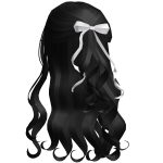 ♡ FREE Black Cheerleader Hair W Bow