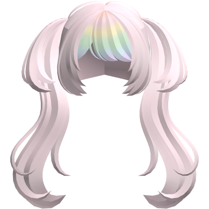 🐾 wispy anime moe cute big pigtails pink rainbow
