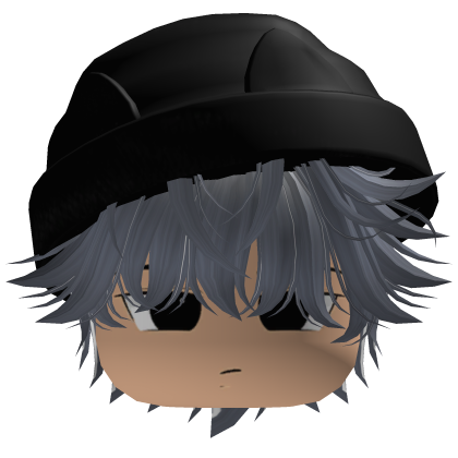fluffy messy Y2K emo hair (Gray-White) Roblox item