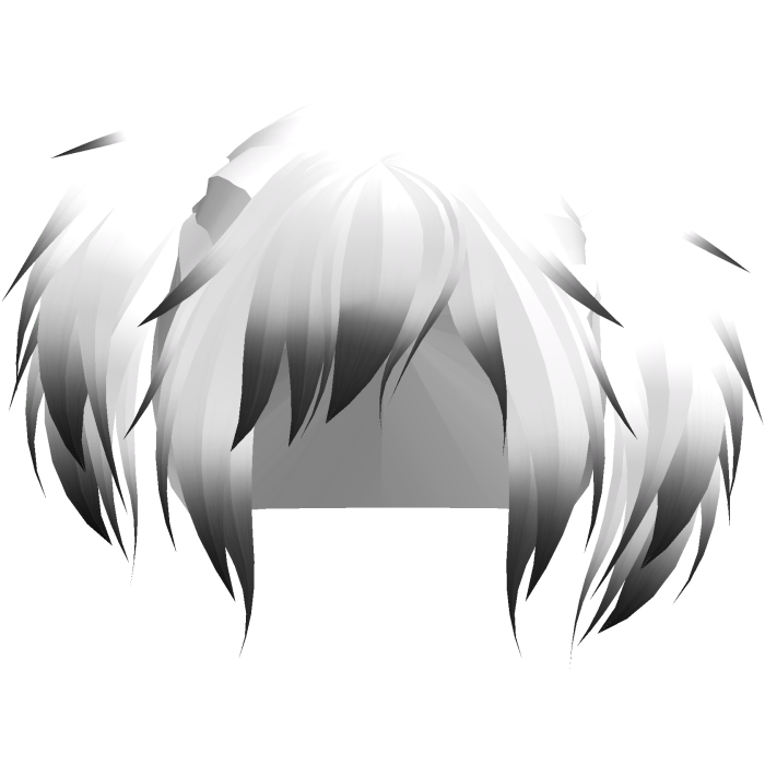 Emo Gothic Uneven Short Pigtails in White Black