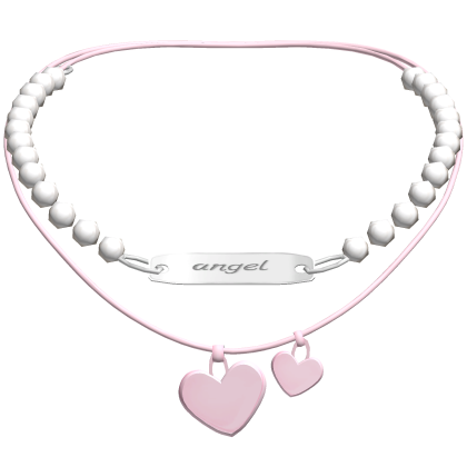 Pink Layered Heart Necklace thumbnail