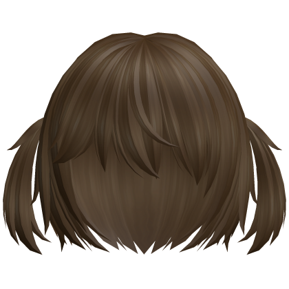 ♡ kawaii short auburn brown cat hair w pigtails Roblox item