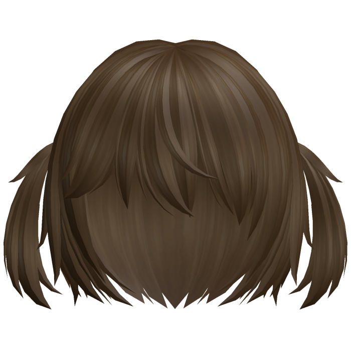♡ kawaii short auburn brown cat hair w pigtails