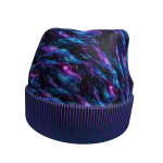 Epic Holographic Y2K Shiny Aquatic Galaxy Beanie