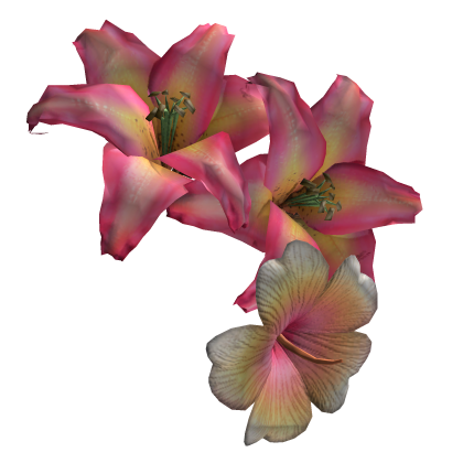 Pink Harajuku Gyaru Tropical Hair Lily Flowers Roblox item
