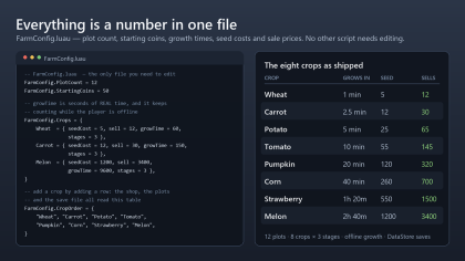 Crop Farming System (Offline Growth, 8 Crops) preview 5