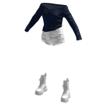 NavyBlue Top + Skirt