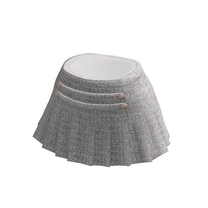 ✨ Military Inspired Button Pleated White Skirt