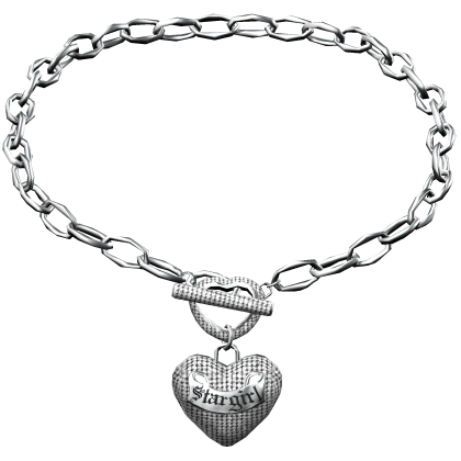 Silver Stargirl Heart Toggle Necklace