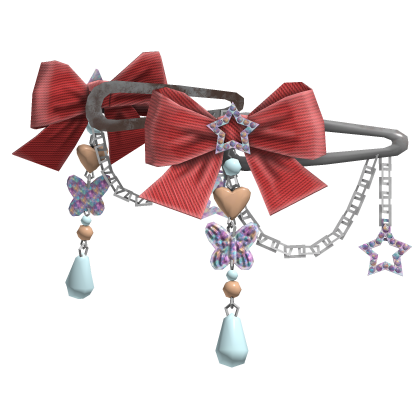 Cute Bow Charm Hair Clip (pink)