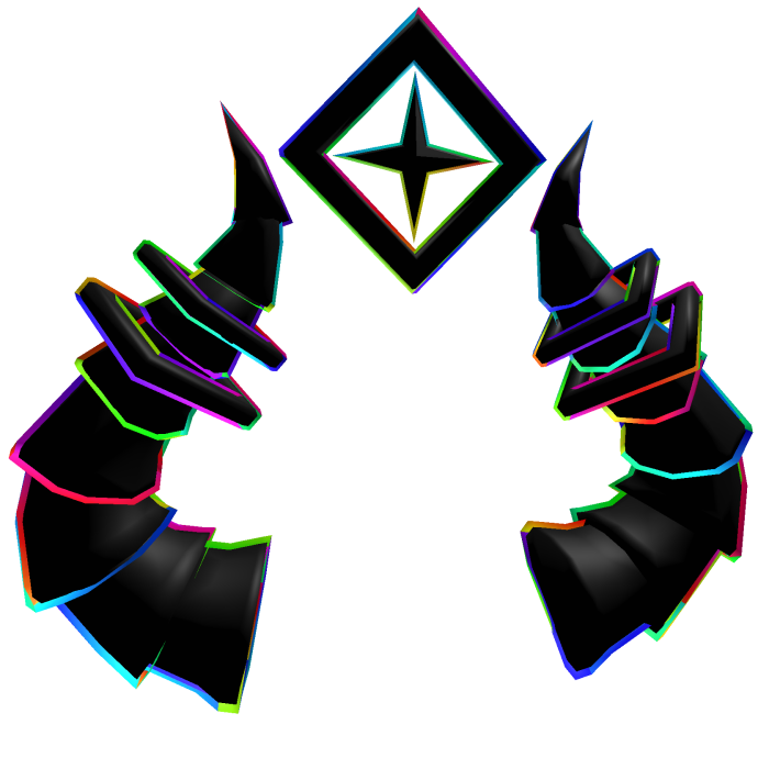 Cartoony rainbow neon horns