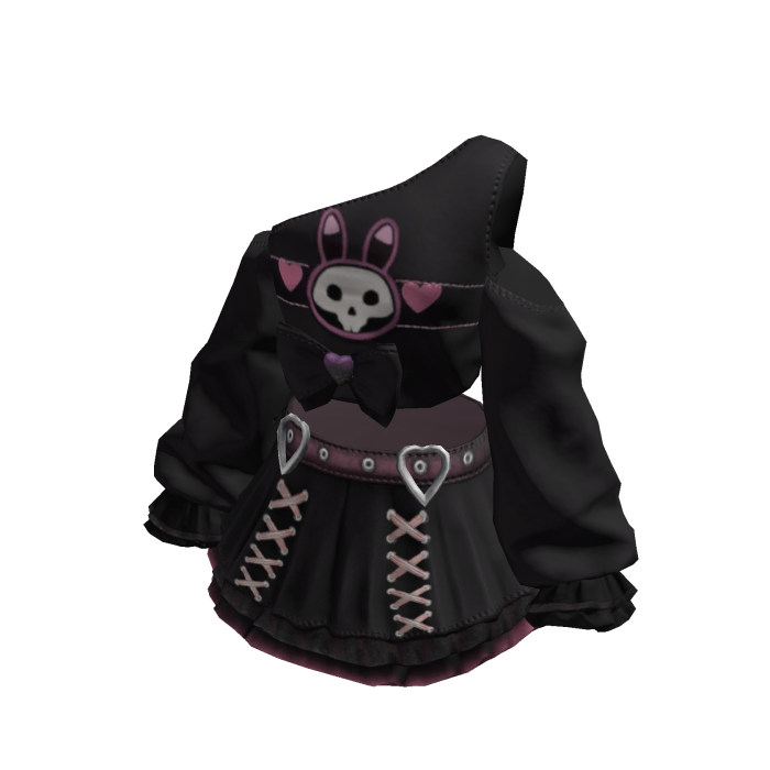 Black Kawaii Bowdream Dollcore Shirt&Skirt