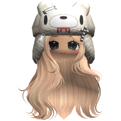 Fuzzy Bear Ushanka Flowy Long Hair (Blonde)