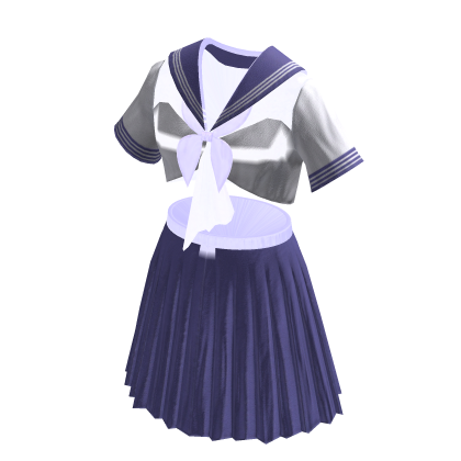 Anime School Girl Uniform | White & Pastel Purple thumbnail