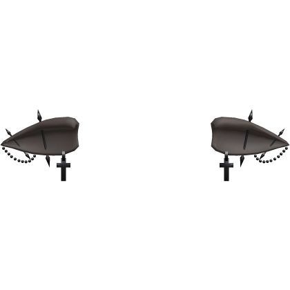 Gothic Vampire Elf Ears w/Cross Piercings - Dark