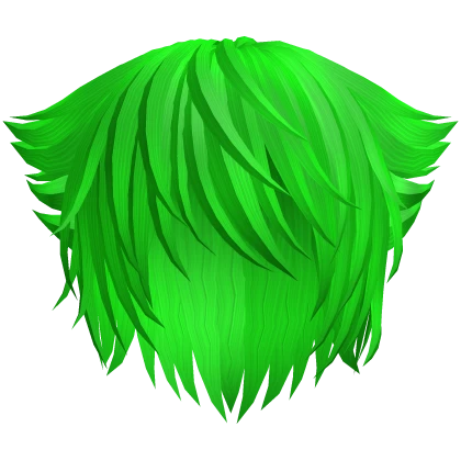 Wolfcut Emo Boy Short Hair Messy Lime Green | Roblox Item - Rolimon's