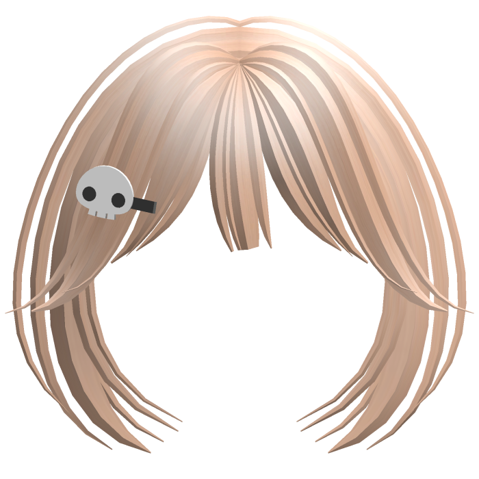 Blonde Bangs with Skull Clip