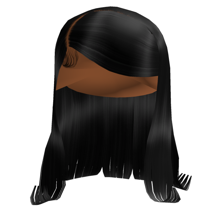 Black Layered Long Hair w/ Side-Swept Bangs