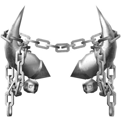 White Gothic Skull Chained Horns  Roblox item