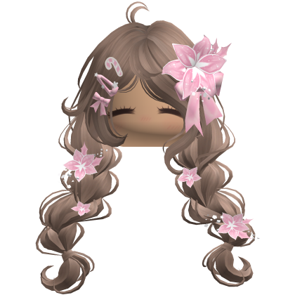 ♡ Christmas Preppy Flower Braids (Brown)