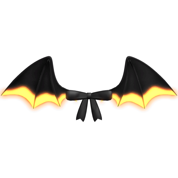 ♡ : [ GLOWING ] orange vampire bat wings emissive