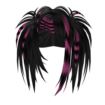 Messy Layered Punk Scene Hair (Raccoon Pink) Roblox item