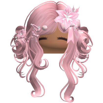 ♡ Christmas Flowery Twin Buns (Pink)