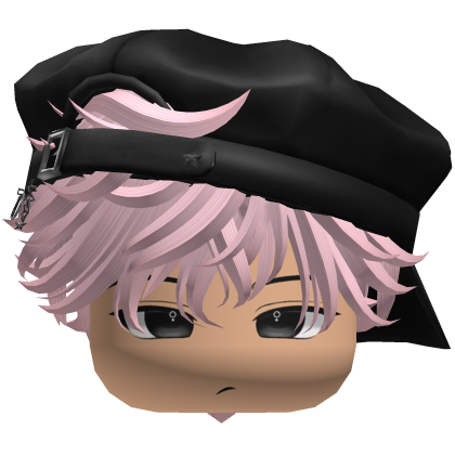 Cute Boy Pink hair with a cap Y2K