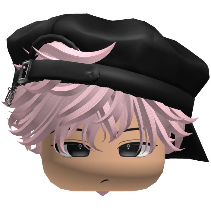 Cute Boy Pink hair with a cap Y2K