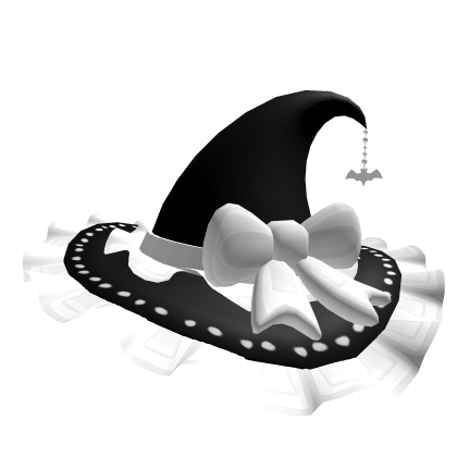 White and Black Witch Hat Roblox item